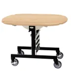 image of Lakeside 74405 Room Service Table, Oval, Tri-Fold, 43"W x 36"D x 31"H, 5" Casters (2 w/ Brakes)