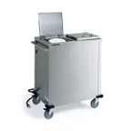 image of Lakeside 7511 Mobile Enclosed 2 Stack Convection Heated Dish Dispenser, 7" to 10 1/4" Dishes