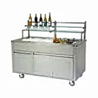 image of Lakeside 79863 60" Wilson Portable Back Bar with Stainless Steel Interior and Exterior