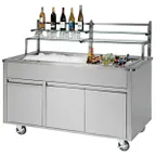 image of Lakeside 79864 72" Wilson Portable Back Bar with Stainless Steel Interior and Exterior