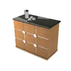 image of Lakeside 79989 Wood Bristol Beverage Cart w/ 2 Open Compartments