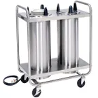 image of Lakeside 8208 Mobile Open Base 2-Stack Dish Dispenser w/ 8-1/8" Dia. Dish Size, Heated