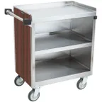 image of Lakeside 822 31" Metal Bus Utility Transport Cart w/ (3) Shelf, Stainless Steel 