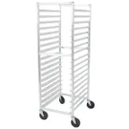 image of Lakeside 8522 18 Pan End Load Aluminum Roll-In Cooler Rack w/ Angle Ledges, 2" Bottom Load Slides