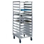 image of Lakeside 8534 12 Pan End Load Aluminum Bun / Sheet Pan Rack w/ Angle Ledges, 4 1/2" Bottom Load Slides