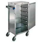 image of Lakeside 854 Stainless Steel 6 Tray Enclosed Meal Delivery Tray Cart