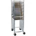 image of Lakeside 8568 12 Pan End Load Full Height Aluminum Bun / Sheet Pan Rack w/ 5" Bottom Load Slides