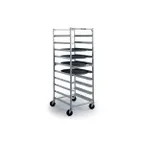 image of Lakeside 8580 10 Tray Capacity Full Height Aluminum Oval Tray Cart w/ 6" Bottom Load Slides