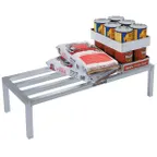 image of Lakeside 9182 24" x 60" x 12" Aluminum Stationary Dunnage Rack with 1500 lb Capacity, NSF