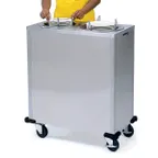 image of Lakeside 925 Mobile Enclosed 2-Stack Dish Dispenser w/ 9.75" Dia. Dish Size, Unheated