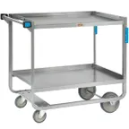 image of Lakeside 949 Tough Transport Stainless Steel 2 Shelf Utility Cart - 42" x 25-7/8" x 37-3/8"