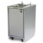 image of Lakeside 9620 Stainless Steel Mobile Hand Washing Station, Warm Water Faucet