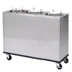 image of Lakeside 965 Mobile Enclosed 3-Stack Dish Dispenser w/ 9.75" Dia. Dish Size, Heated