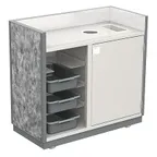 image of Lakeside 98412 Mobile Bussing Station, 49"W x 28"D x 46.25"H, Stainless Steel, Plastic Laminate Finish