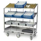 image of Lakeside B588 Stainless Steel Soiled Dish Breakdown Cart with 4 Shelves