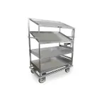 image of Lakeside B592 Stainless Steel Soiled Dish Breakdown Cart with 2 Flat Shelves, 2 Angled Shelves