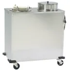 image of Lakeside E917 Mobile Enclosed 2-Stack Dish Dispenser w/ 7.5" Dish Size, Heated