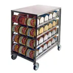 image of Lakeside PBCR1 Stainless Steel Mobile Can Storage Rack w/ 72 #10 Cans Capacity and Stainless Steel Top