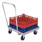 image of Lakeside PBGRD1 Stainless Steel Glass Rack Dolly, 200 lb, 20x20, Silver, Heavy Duty Casters