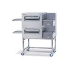 image of Lincoln 1180-2G Double Deck Gas Conveyor Oven, Floor Model, 40,000 BTU