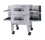 image of Lincoln 1600-FB2E Double Deck Electric Conveyor Oven, Floor Model, 32" W Conveyor Belt