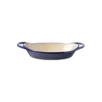 image of Lodge EC2C32 - 2-Qt Cast Iron Oval Baking Dish, Indigo, induction ready, 15-3/4" x 10-1/16"