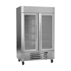 image of Victory LSF49HC-1 51" 2 Glass Door Merchandiser Freezer, Stainless Steel, 46 cu. ft.
