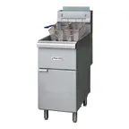 image of Magic Chef MCCGF40A-P Full Pot Floor Model LP Gas Fryer w/ 40-lb Capacity, 2 Baskets, 3 Burners