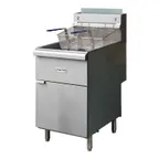 image of Magic Chef MCCGF70A Full Pot Floor Model Natural Gas Fryer w/ 70-lb Capacity, 2 Baskets, 5 Burners