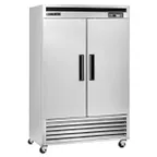 image of Maxx Cold MCR-49FDHC 54" 2-Section Reach-In Refrigerator w/ 2 Solid Doors, Bottom Mount, Stainless Steel, 43 cu. ft