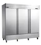 image of Maxximum MVF-72FDHC 81" Three Solid Door Reach-In Freezer, 65 cu. ft.