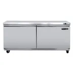 image of Maxx Cold MVF60UHC 60" 2-Door Undercounter Freezer, Stainless Steel, 18.5 cu. ft., LED Display, R290a