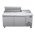 image of Maxx Cold MVPP70HC 70" 2-Door Refrigerated Pizza Prep Table, 9 Pans