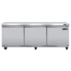 image of Maxx Cold MVR72UHC 72" 3-Solid Door Undercounter Refrigerator, Stainless Steel, 21.8 cu. ft.