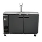 image of Maxx Cold MXBD60-1BHC 61" Draft Beer Cooler w/ 2 Kegs, 14.2 cu. ft., 1 Dual-Tap Tower