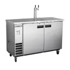 image of Maxx Cold MXBD60-1SHC 61" Draft Beer Cooler w/ 2 Kegs, 14.2 cu. ft., 1 Dual-Tap Tower