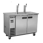image of Maxx Cold MXBD60-2SHC 61" Draft Beer Cooler w/ 2 Kegs, 14.2 cu. ft., 2 Single-Tap Towers