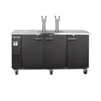 image of Maxx Cold MXBD72-2BHC 73" Draft Beer Cooler w/ 3 Kegs, 17.3 cu. ft., 2 Dual-Tap Towers