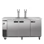 image of Maxx Cold MXBD72-2SHC 73" Draft Beer Cooler w/ 3 Kegs, 17.3 cu. ft., 2 Dual-Tap Towers
