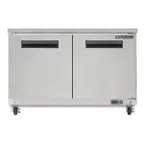image of Maxx Cold MXCR60UHC 61" 2-Door Undercounter Refrigerator, Stainless Steel, 15.5 cu. ft.