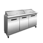 image of Maxx Cold MXCR72MHC 72" Mega Top Sandwich/Salad Prep Table w/ 3 Doors, 18.0 cu. ft. 