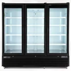 image of Maxx Cold MXGDM-73FBHC 73 cu ft Glass Door Merchandiser, Black, 3‑Section, 1‑1/4 HP Compressor