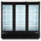 image of Maxx Cold MXGDM-73RBHC 81" Triple Door Glass Merchandiser, 73 cu ft, 2/3 HP Compressor, Lockable Doors
