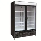 image of Maxx Cold MXM2-48RBHC 54" Merchandiser Refrigerator in Black w/ 2 Glass Door, 48 cu.ft. 