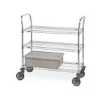 image of Metro 3SPN33PS Super Erecta SP Utility Cart w/ 3 Stainless Steel Wire Shelf - 18" x 36" x 39"
