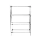 image of Metro Super Adjustable Super Erecta A346C 4-Shelf Wire Shelving Starter Unit, Chrome - 18" x 42" x 63"