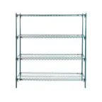 image of Metro Super Adjustable Super Erecta A366K3 4-Shelf Wire Shelving Starter Unit, Metroseal - 18" x 60" x 63"