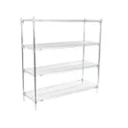 image of Metro Super Adjustable Super Erecta A466C 4-Shelf Wire Shelving Starter Unit, Chrome - 21" x 60" x 63"