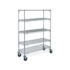 image of Metro A566EC Super Adjustable Super Erecta® Mobile 4 Tier Stem Caster Cart - 60" x 24" - 69"