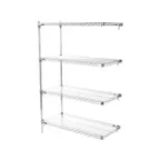 image of Metro Super Adjustable Super Erecta AA346C 4-Shelf Wire Shelving Add-On Unit, Chrome - 18" x 42" x 63"